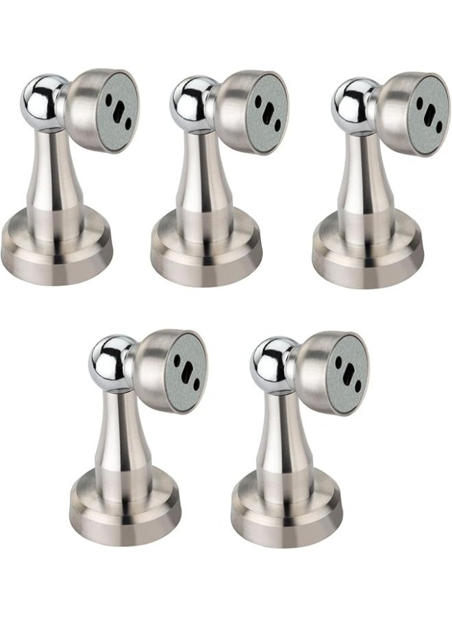 صدادة باب مغناطيسية أنيقة من الستانلس ستيل مع براغي ، سدادة باب شديدة التحمل للمنزل والمكتب عبوة من 5 قطع) - Image 1